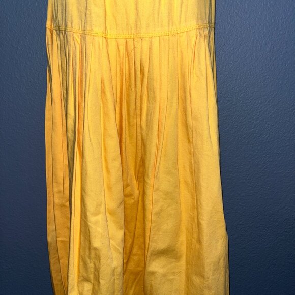 VINTAGE GENE EWING BIS SUNNY YELLOW PULL ON COTTAGECORE 100% COTTON MAXI SKIRT M - Picture 4 of 13